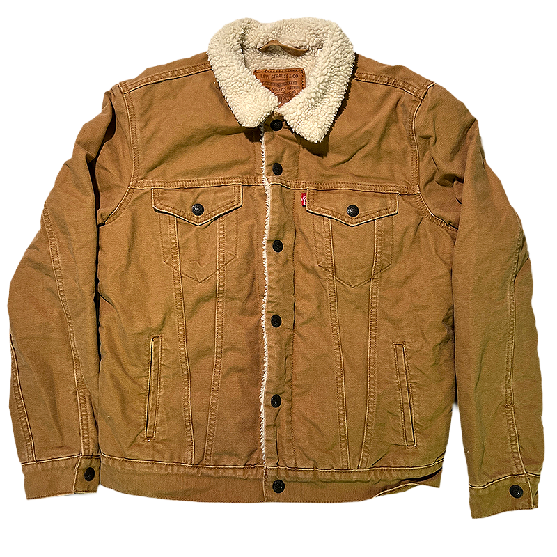 Levi's work jacket with white sherpa lining