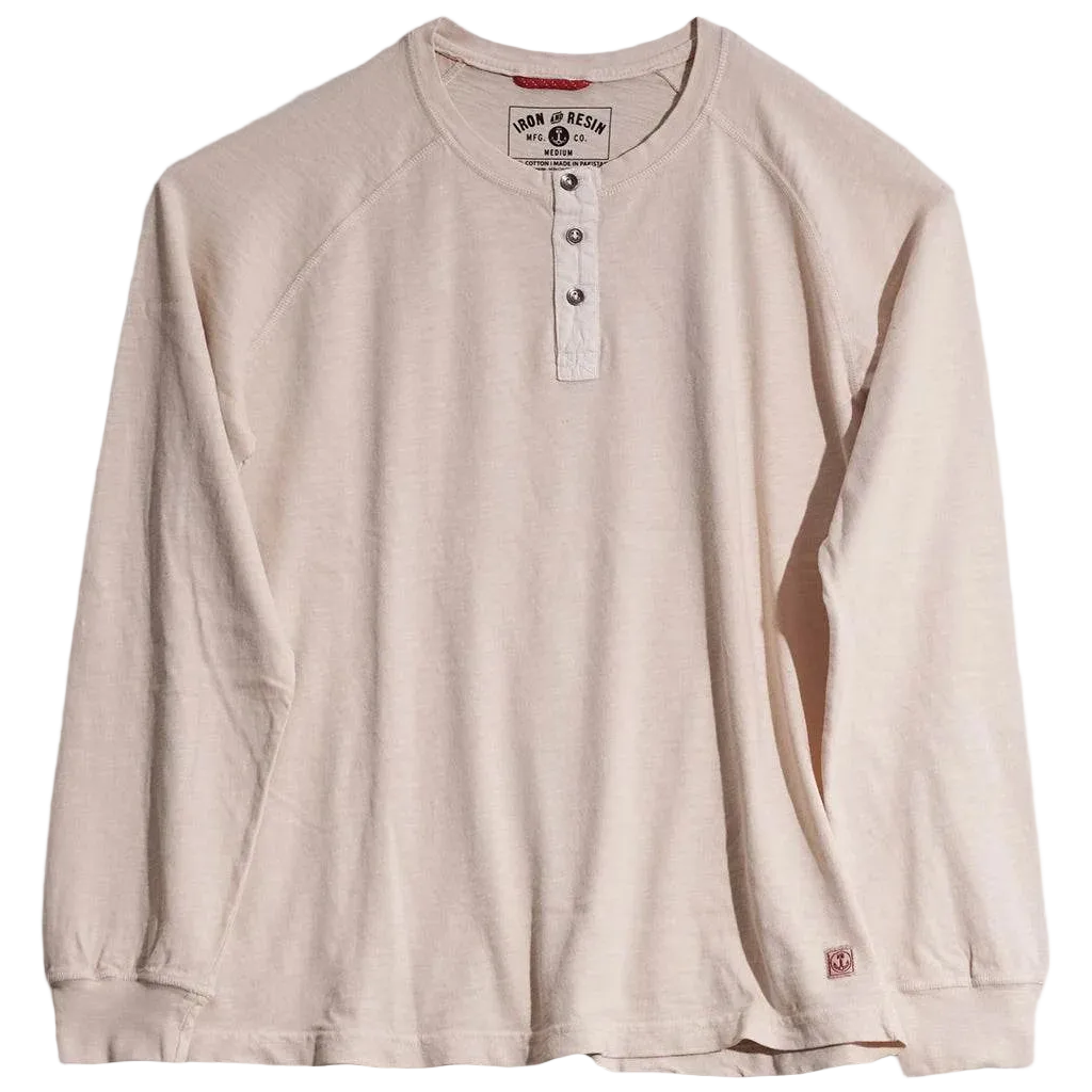 Iron & Resin Topock Henley shirt in natural white color.