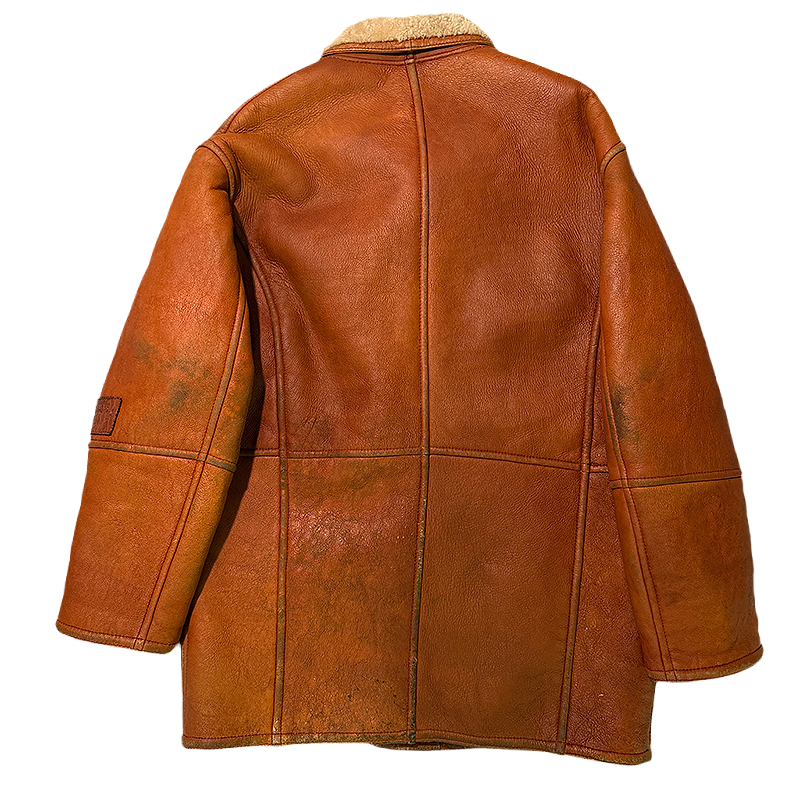Brown leather jacket from the back