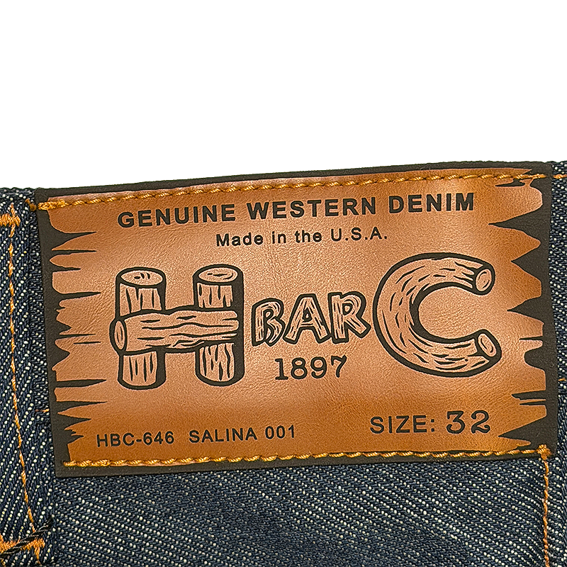H Bar C denim label