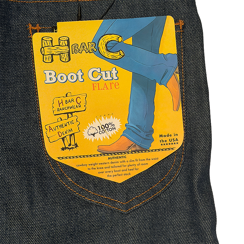 Denim pocket with a label for H Bar C jeans