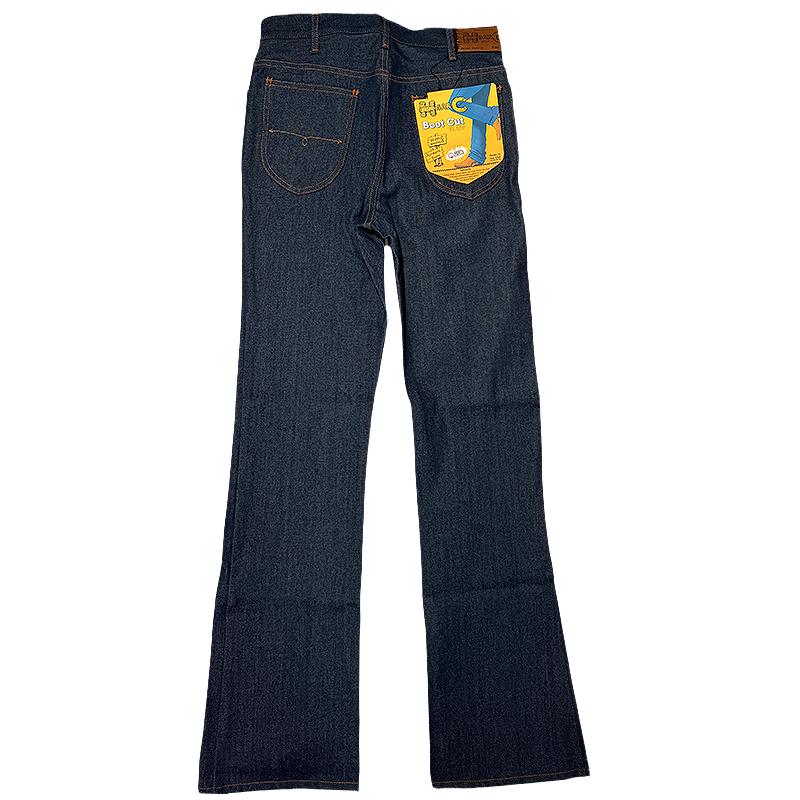 Pair of dark blue H Bar C jeans with a brand label
