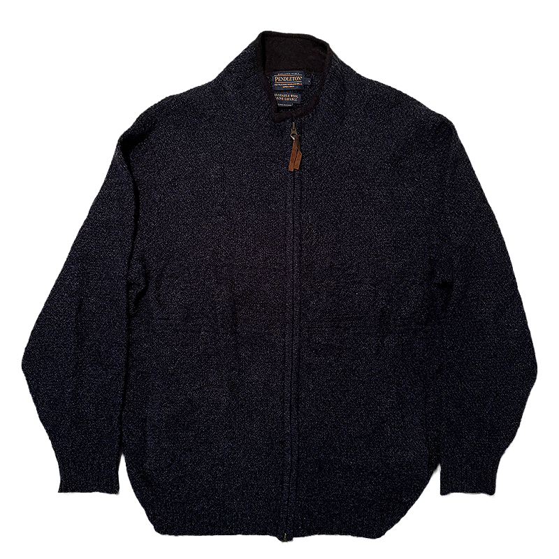 Dark blue zip-up cardigan by Pendleton