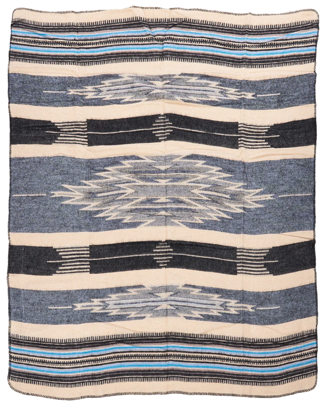 1969 Chimayo Wool Blanket, Blue