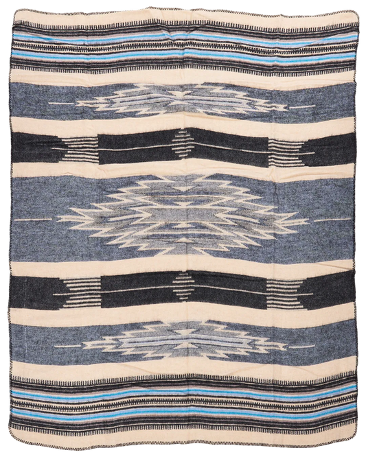 1969 Chimayo Wool Blanket, Blue