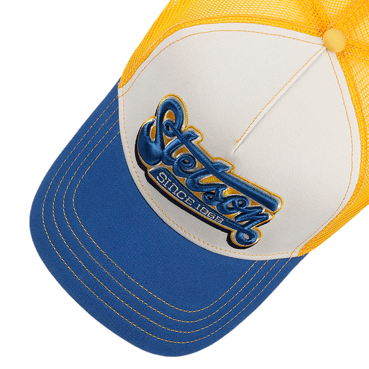 Lettering Trucker Cap, Blue & Yellow