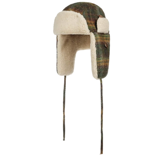 Stetson Meadville Aviator Cap with the flaps down. 