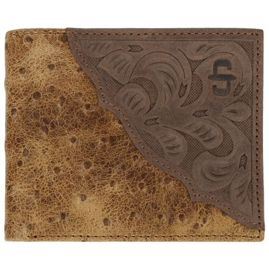 Stetson Ostrich Embossed Leather Bi-Fold-Wallet