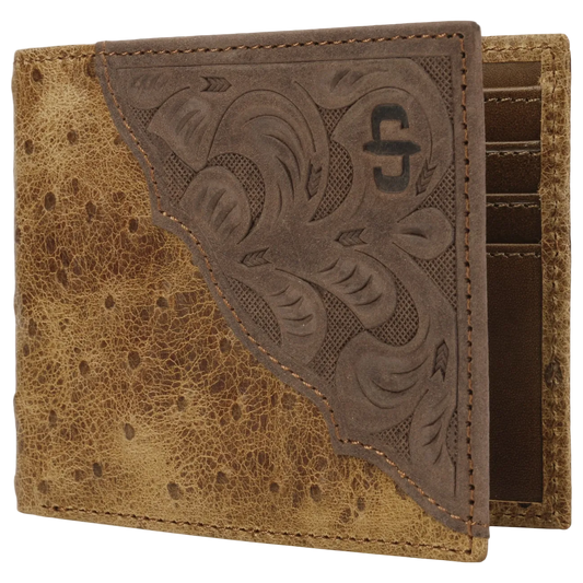 Stetson Ostrich Embossed Leather Bi-Fold-Wallet