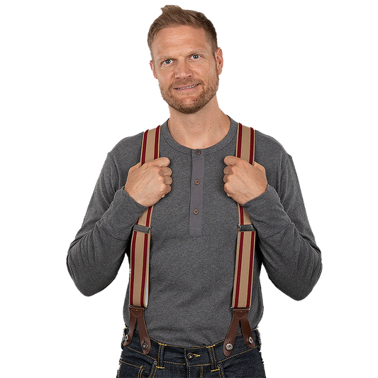 1937 Heavy Duty Braces In Burgundy Red