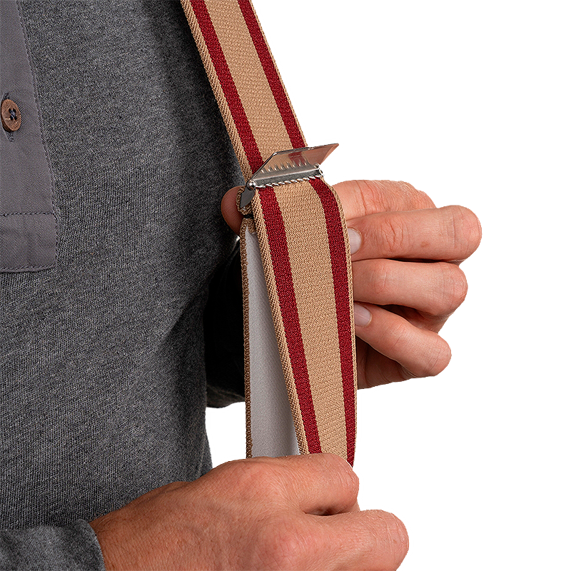 1937 Heavy Duty Braces In Burgundy Red