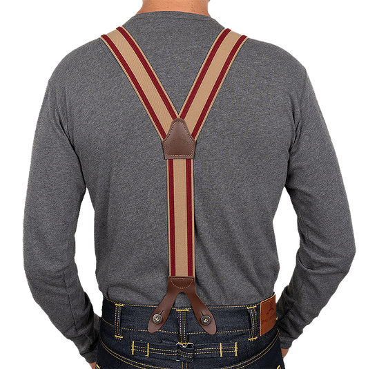 1937 Heavy Duty Braces In Burgundy Red