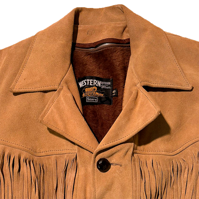 60s/70s Fringed Suede Jacket With Lining
