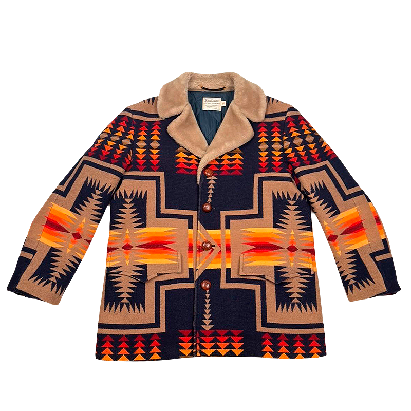 1960s Chief Joseph Shearling Collar Wool Coat