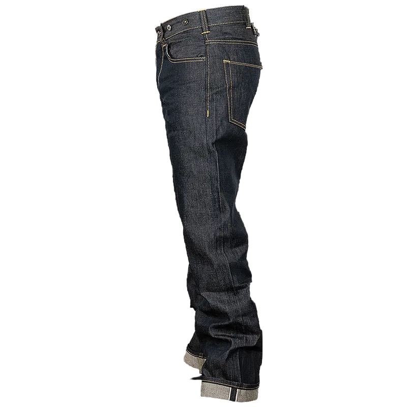 A pair of Pike Brothers 1937 Roamer Pant jeans shown from the side profile.