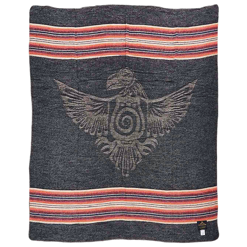 1969 Denakatee Wool Blanket In Faded Black