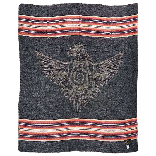 1969 Denakatee Wool Blanket, Faded Black