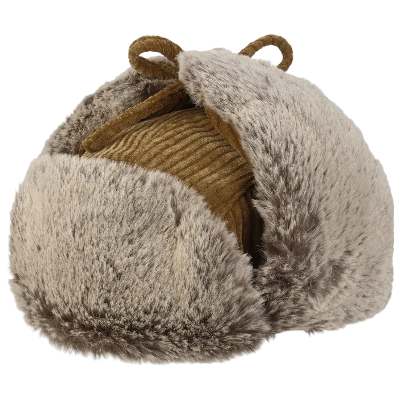 Stetson Seldovia Corduroy Aviator Hat with the flaps up. 