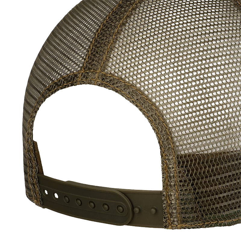 Brown mesh cap with an adjustable snapback