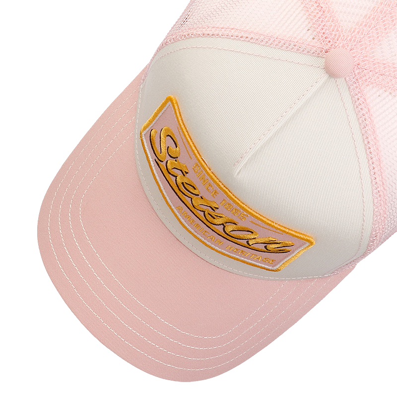 Stetson Vintage Trucker Cap in rose pink seen from above