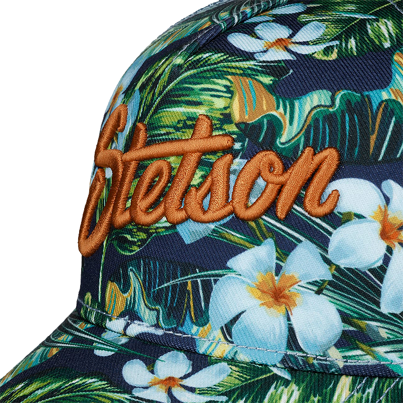Stetson Hawaii Flower Trucker Cap close-up