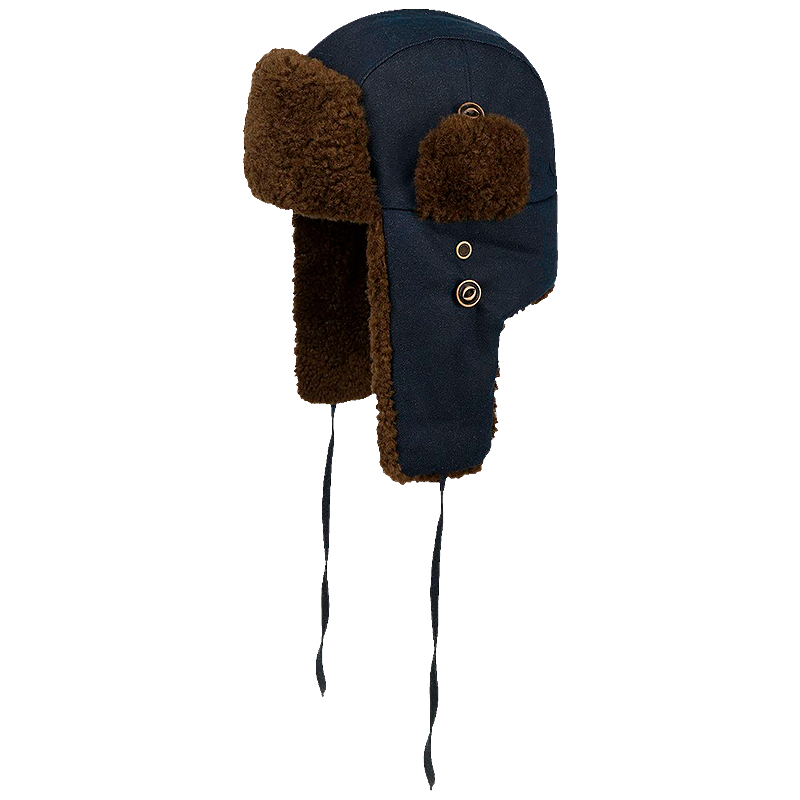 Waxed Denim Aviator Hat