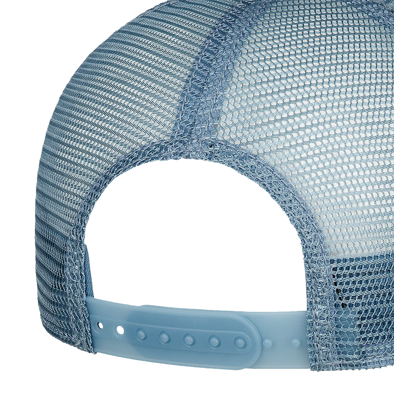 Close-up of a blue mesh cap