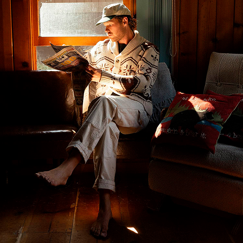 Wincha Shawl Collar Sweater In Natural