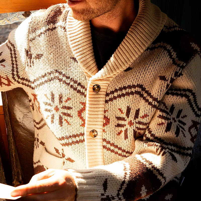 Wincha Shawl Collar Sweater In Natural