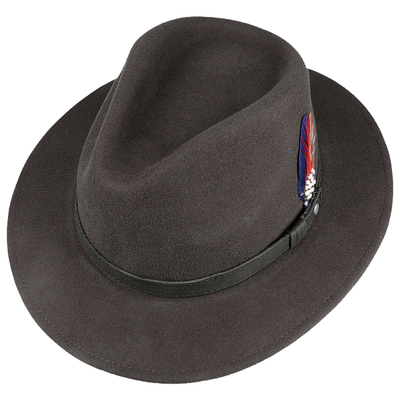 Brown Stetson Yutan Wool Hat seen from above