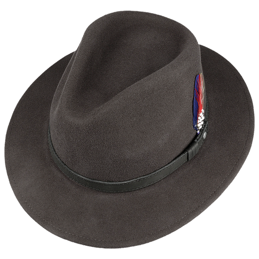 Brown Stetson Yutan Wool Hat seen from above