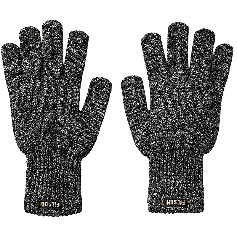Full Finger Knit Gloves, Charcoal