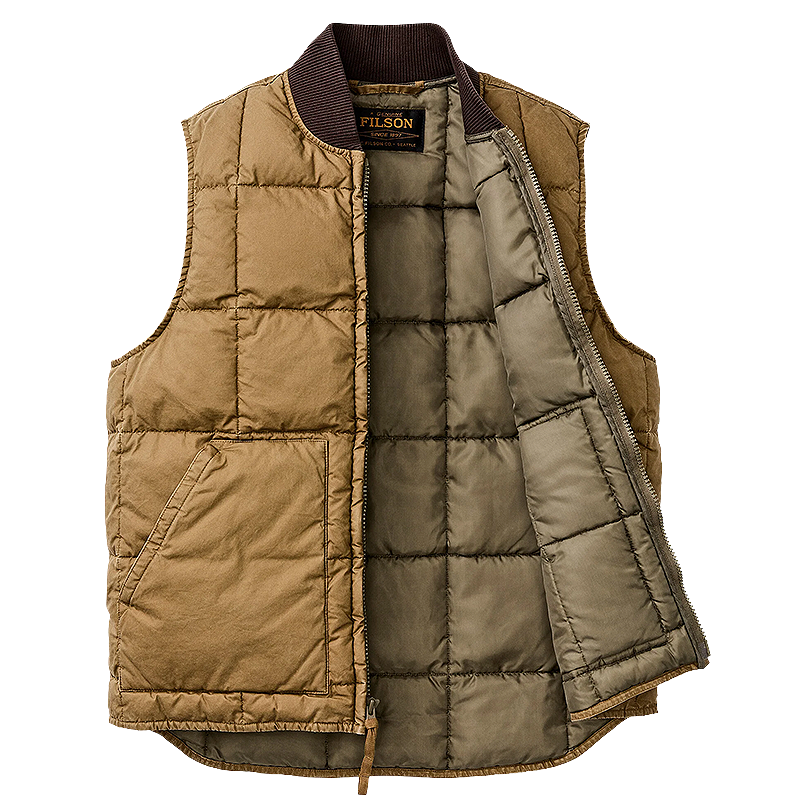 Heritage Cotton Down Vest, Light Brown