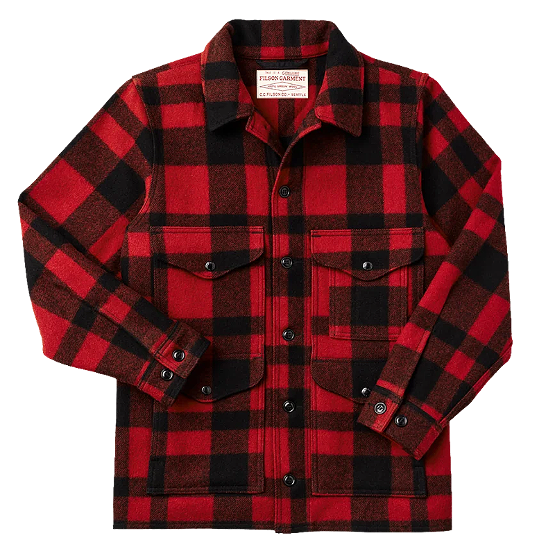 Mackinaw Wool Cruiser Jacket, Red/Black Plaid