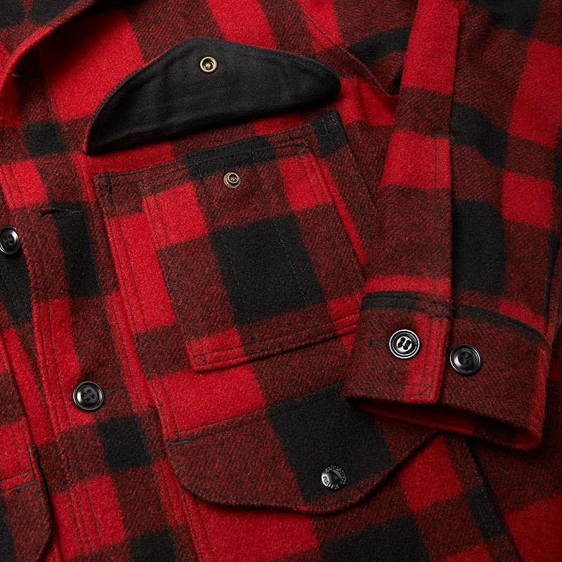 Mackinaw Wool Cruiser Jacket, Red/Black Plaid