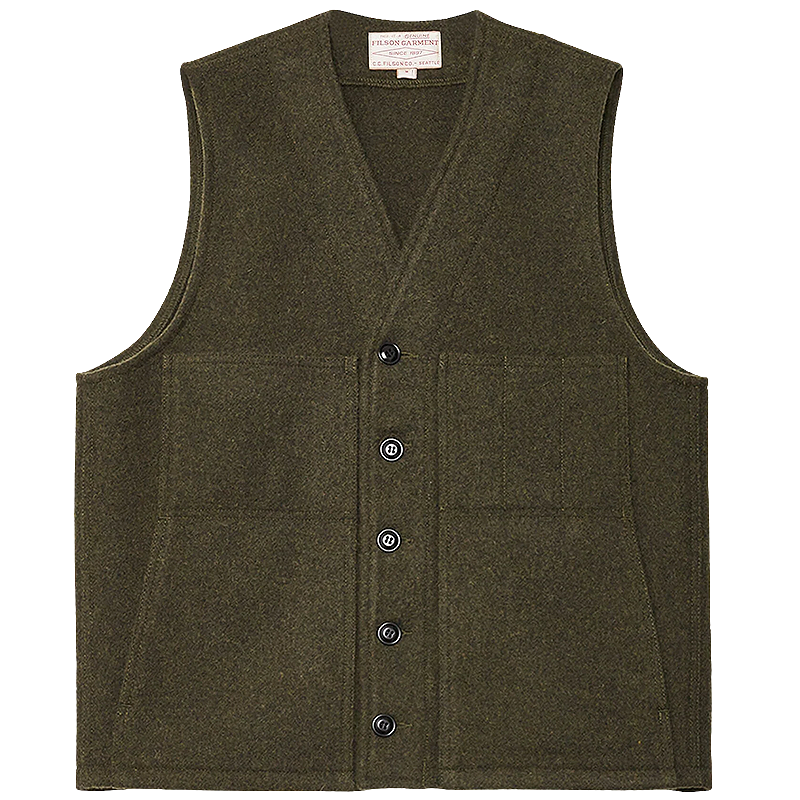 Mackinaw Wool Vest, Forest Green