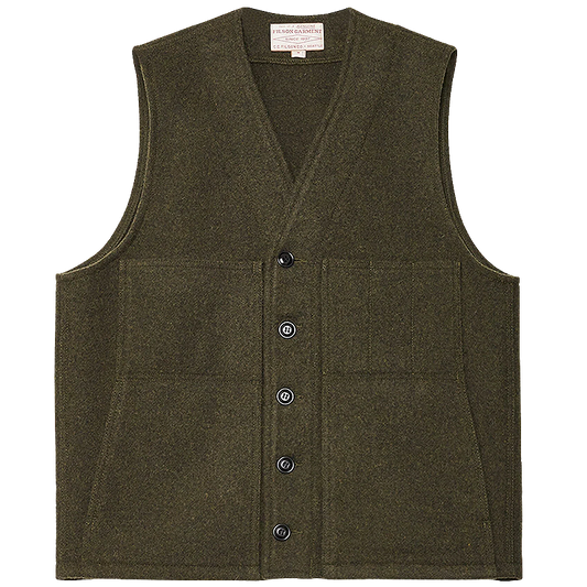 Mackinaw Wool Vest, Forest Green