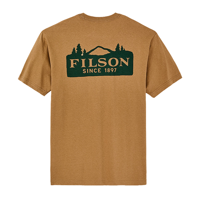 Short Sleeve Scenic Graphic T-Shirt, Dull Gold