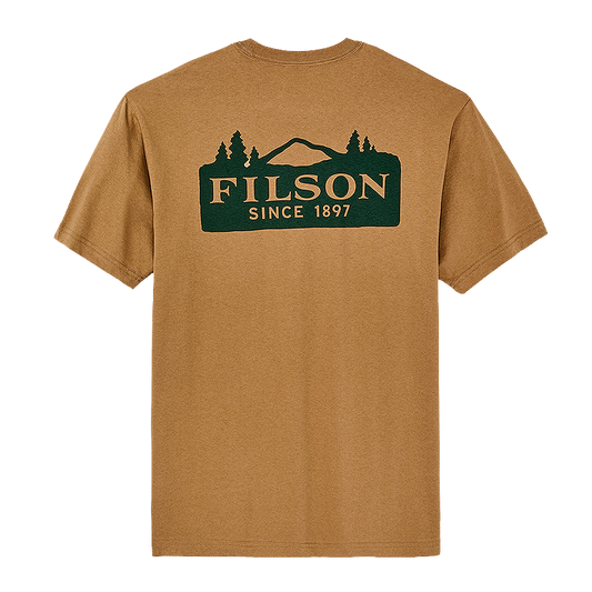 Short Sleeve Scenic Graphic T-Shirt, Dull Gold