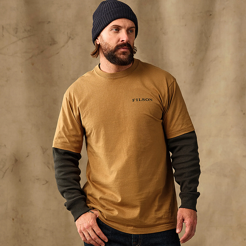 Short Sleeve Scenic Graphic T-Shirt, Dull Gold