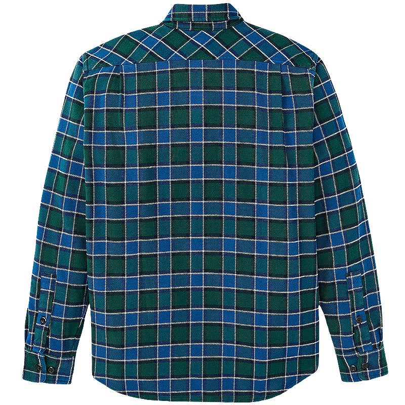 Vintage Flannel Work Shirt, Blue/Green Plaid