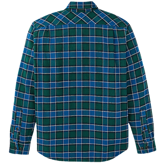 Vintage Flannel Work Shirt, Blue/Green Plaid
