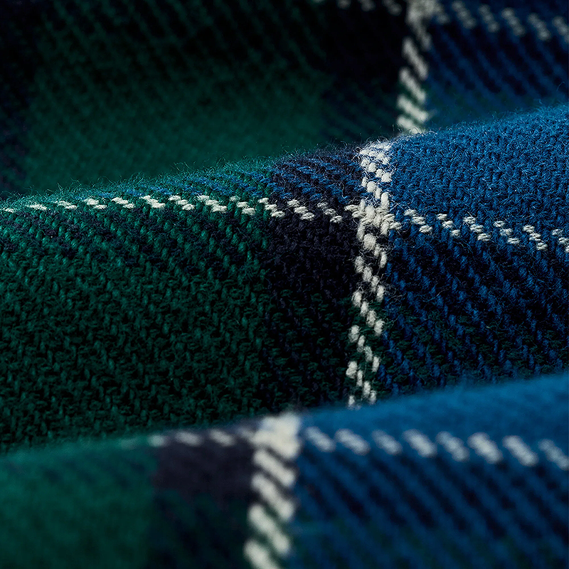 Vintage Flannel Work Shirt, Blue/Green Plaid