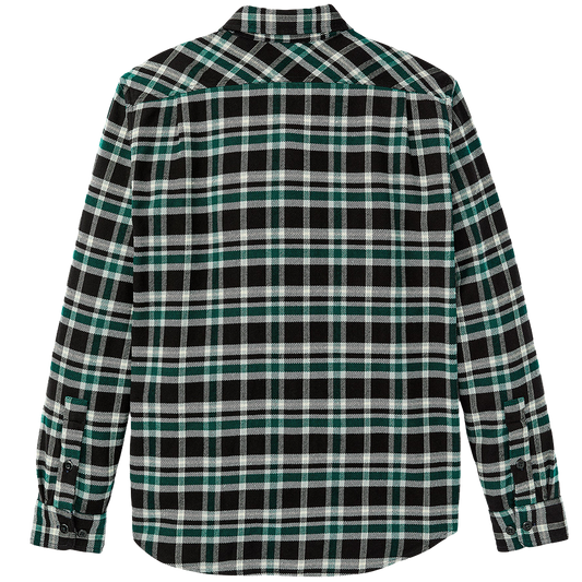 Vintage Flannel Work Shirt, Green/Black Plaid