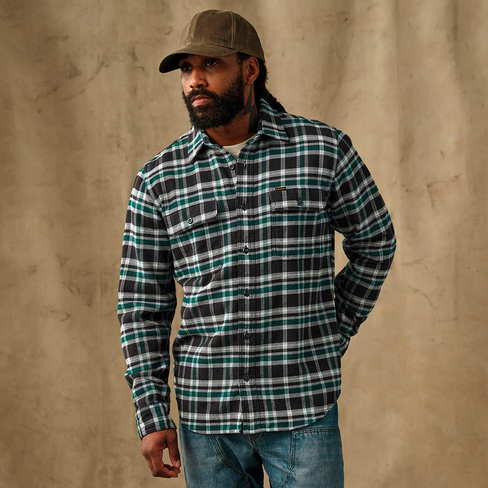 Vintage Flannel Work Shirt, vihreä-musta