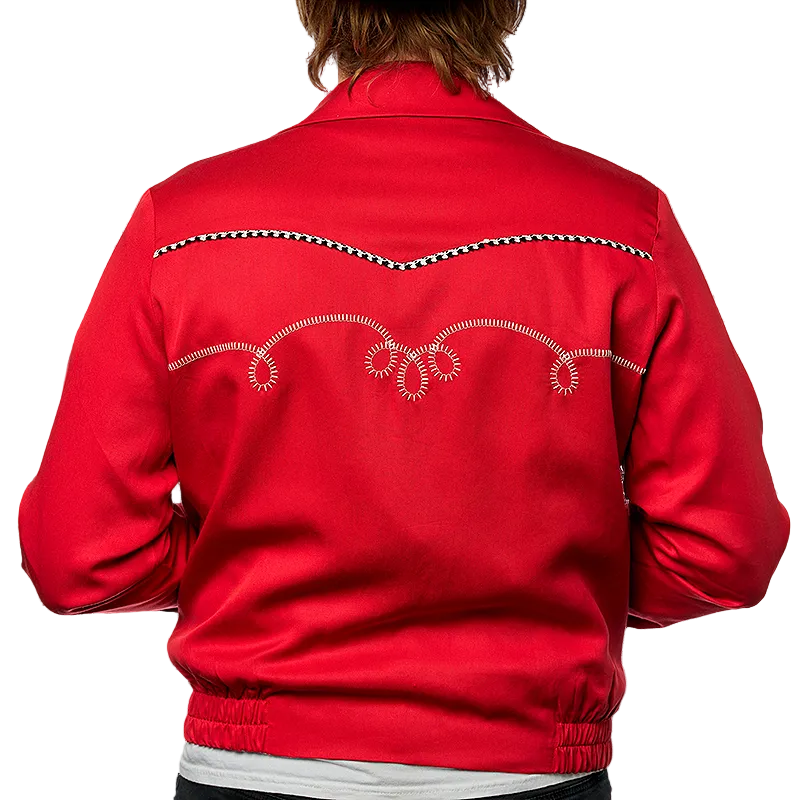 H bar c bolero red jacket from the back