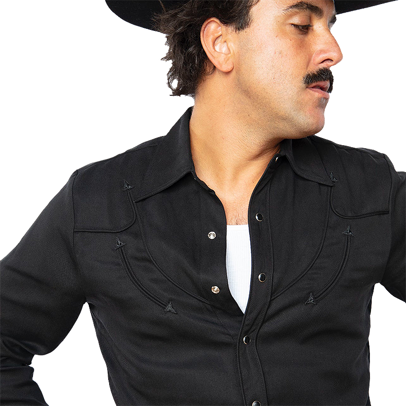Reno Western Shirt, Black On Black