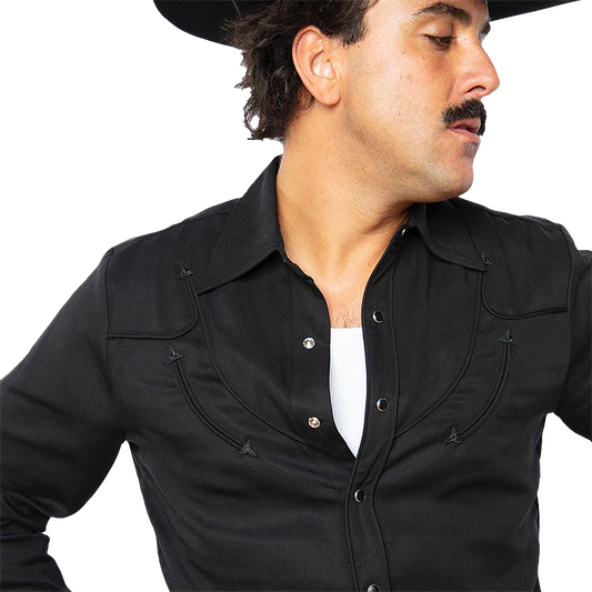 Reno Western Shirt, Black On Black
