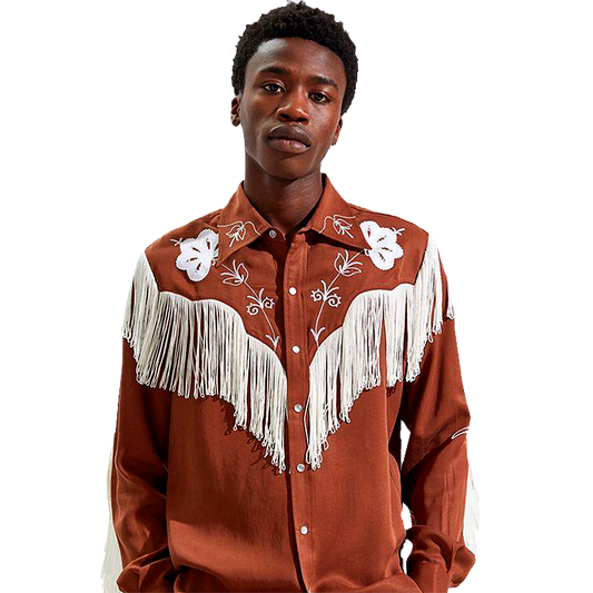 Taos Fringe Shirt, Brown