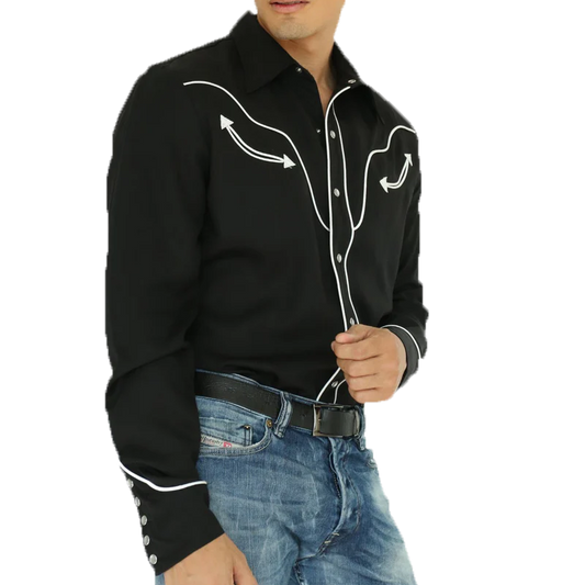 San Fernando Western Shirt, Black
